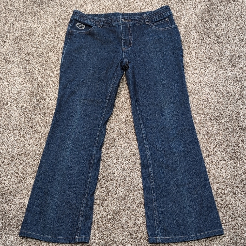 Harley Davidson Boot Cut Stretchy Denim Jeans Size 10